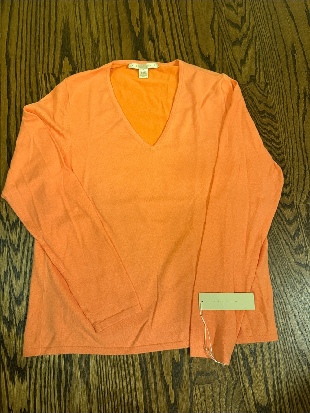 Belford Women's V-Neck Sweater - nectarine, New with Tags